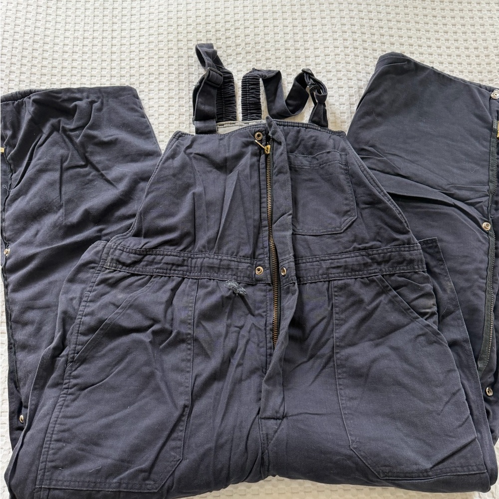 Men's Navy Insulated Bibs - Bulwark XL